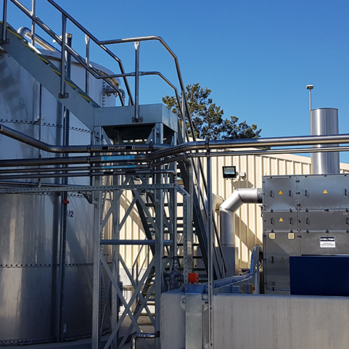 A Hydroflux MBBR system treating 150 kL/day at a food processing facility.