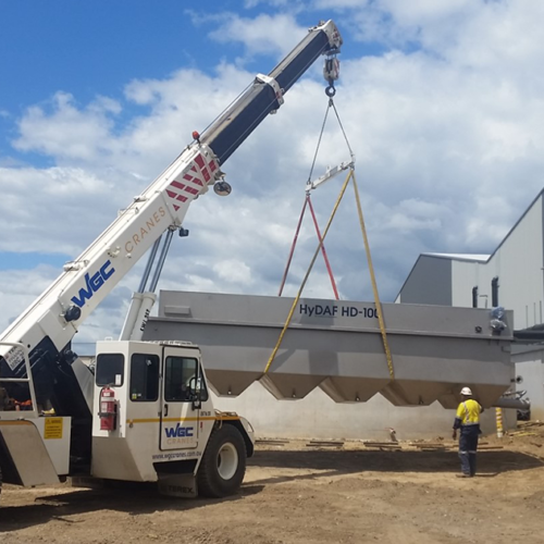 A 100 kL/hr DAF system being delivered to a new food processing facility in NSW
