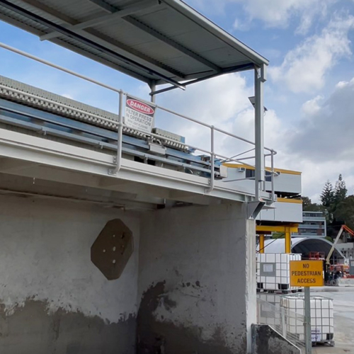 Filter press installed at a construction site WTP in Sydney
